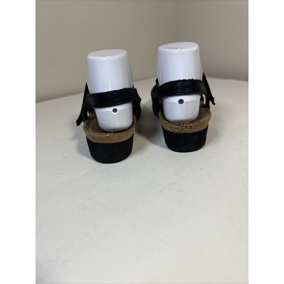 NAOT sandals black leather Pamela wedge size 38 W7 Ladies - Picture 4 of 8